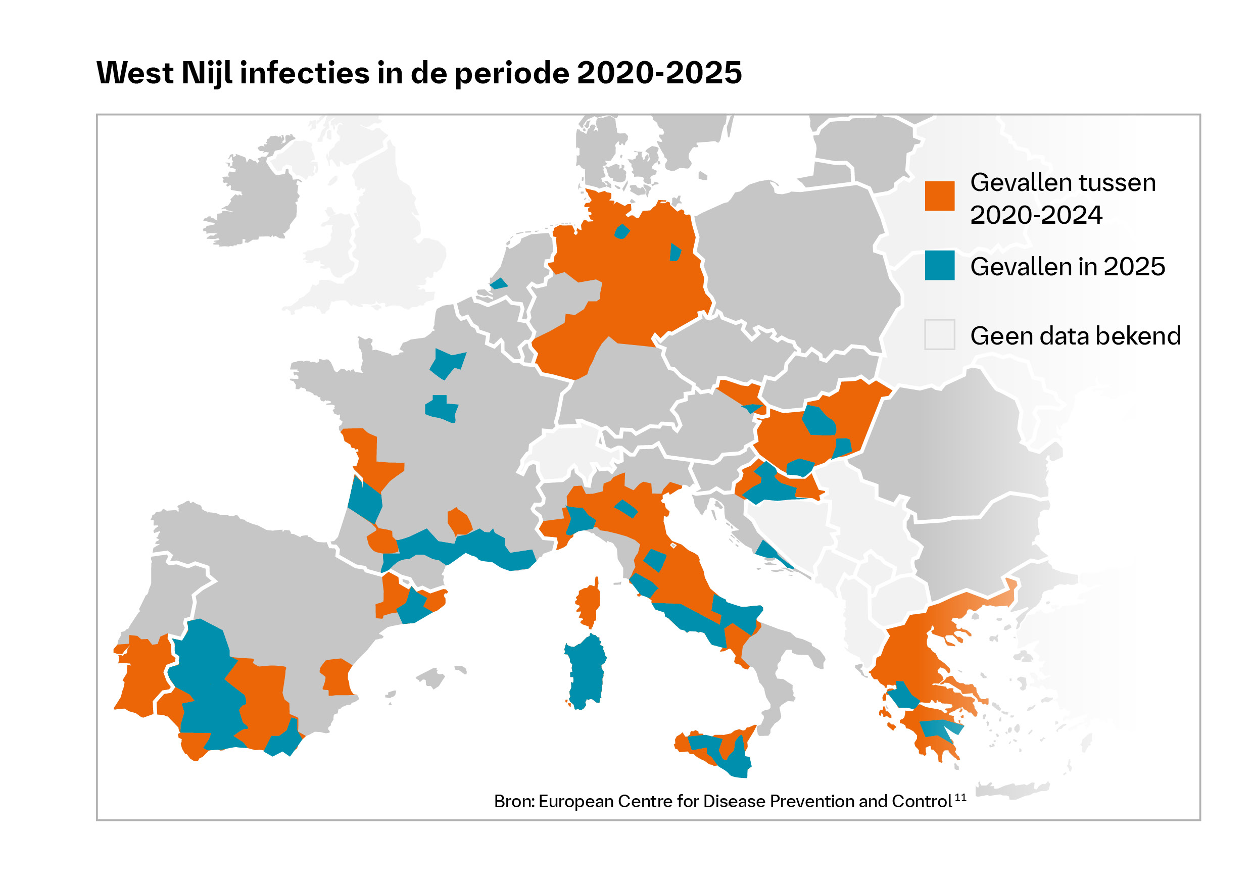Overzicht West Nijl infecties 